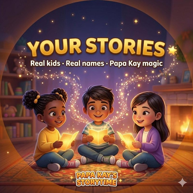 Theme artwork: three children sitting on a rug, reading glowing storybooks by the fireplace